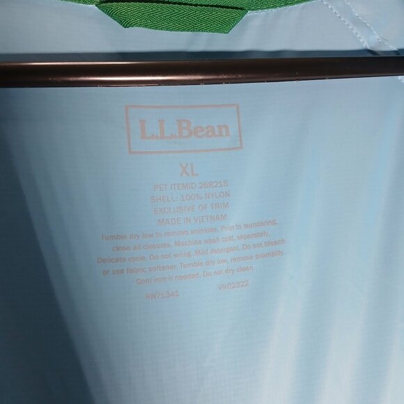 LL Bean Womens Waterproof Full-Zip Hooded Lightweight Jacket Size XL Adjustable - Picture 7 of 8